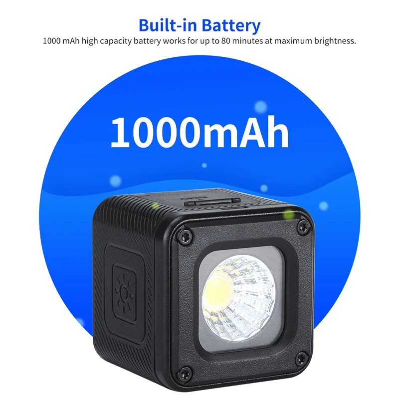 Цена Ulanzi L1 Pro светодиодный светильник Водонепроницаемый IP67 10M 5500K-200K Спортивная мини-видеокамера на фото заполняющий светильник Ing для Gopro экшн Ка...