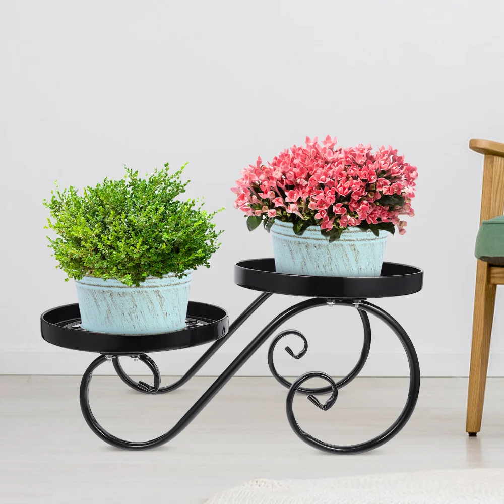 

1Pc European Style Balcony Flower Rack Plant Holder Flower Storage Rack