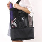 Вместительные женские пляжные сумки, сетчатая прозрачная сумка, дорожный органайзер, двухслойные многофункциональные мешки для пикника с функцией сохранения тепла