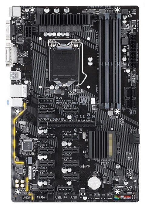 Original Motherboard FOR GIGABYTE GA-B250-FinTech  multiple graphics card combinations Suitable for mining