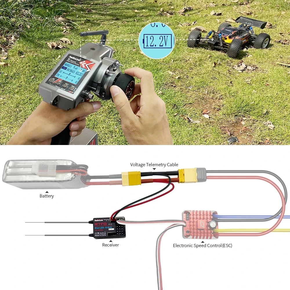 Радиопередатчик Radiolink RC6GS V2 2 4 ГГц 6 каналов с приемником R7FG гироскоп пульт