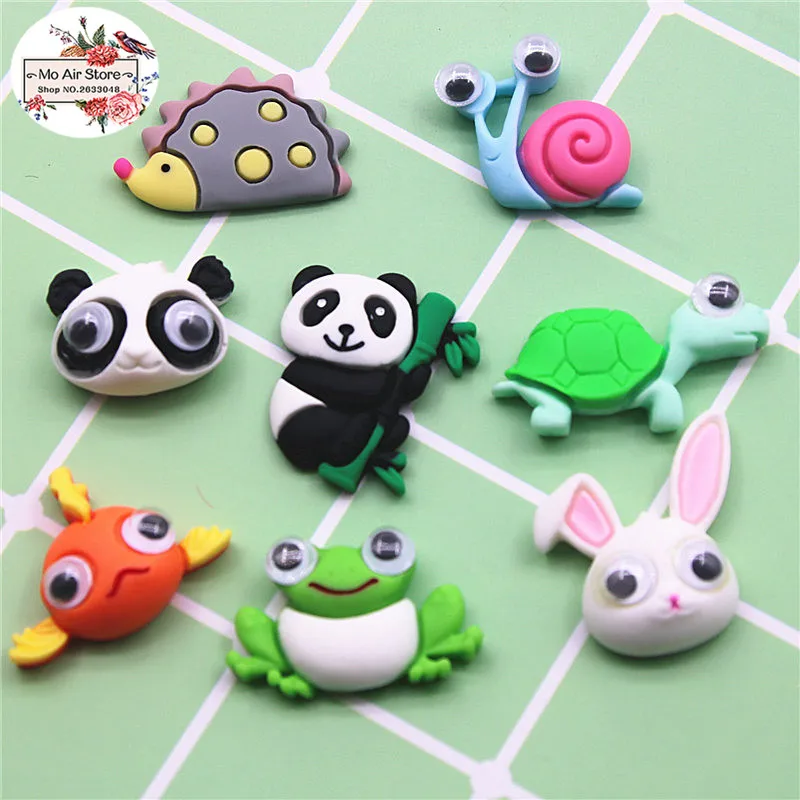 

10pcs mix design rabbit/panda/fish/tortoise resin Flat back Cabochon DIY Jewelry Craft Decoration