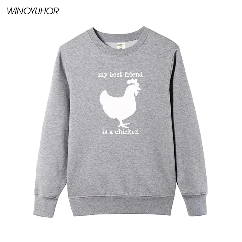 

Chickens Are My Best Friend Printed Sweatshirts Women Funny Hoodies For Lady Girl Tops Winter Harajuku Pullovers High Quality