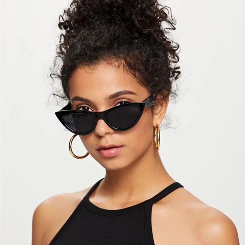 

Солнцезащитные очки в винтажном стиле кошачий глаз для женщин и девушек модные декоративные солнцезащитные очки с защитой от УФ-лучей UV400