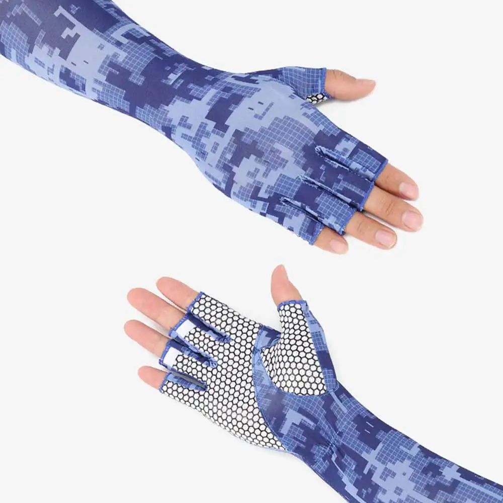

1 Pair Sports Cycling Gloves Arm Sleeves Non-Slip Bicycle Half Finger Gloves for Men Women Arm Cover Sunscreen Protector