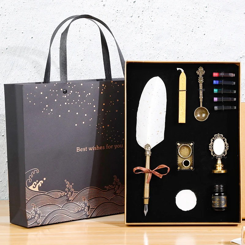 Винтажные наборы ручек с перьями новинка разбрызгиваемый карандаш золотыми