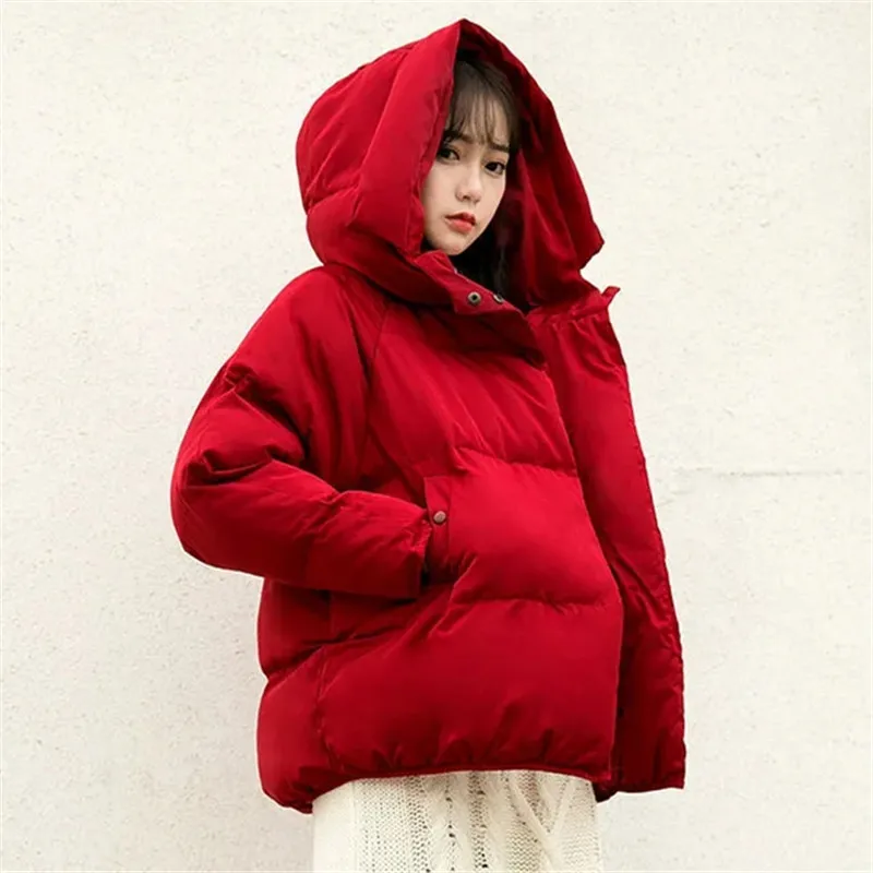 

Parker Cotton Jacket Women's Winter Korean Version Of The New Hooded Solid Color Long-sleeved Zipper Short Fashion Commuter Top