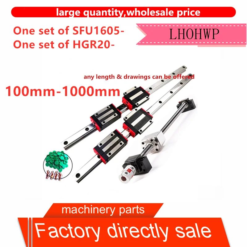Бесплатная доставка HGR20 квадратная линейная направляющая + блок HGH20CA или HGW20CC SFU1605