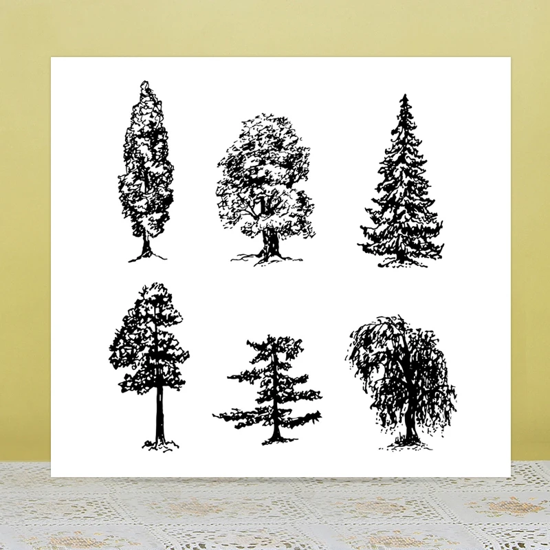 

ZhuoAng Tall pine tree Clear Stamps / sealed DIY scrapbook / album decoration card / seamless seal