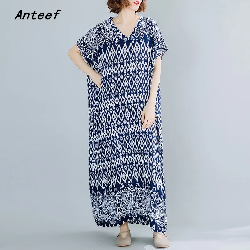 

short sleeve cotton satin vintage floral dresses for women casual loose long summer beach dress elegant clothes 2021 dresses