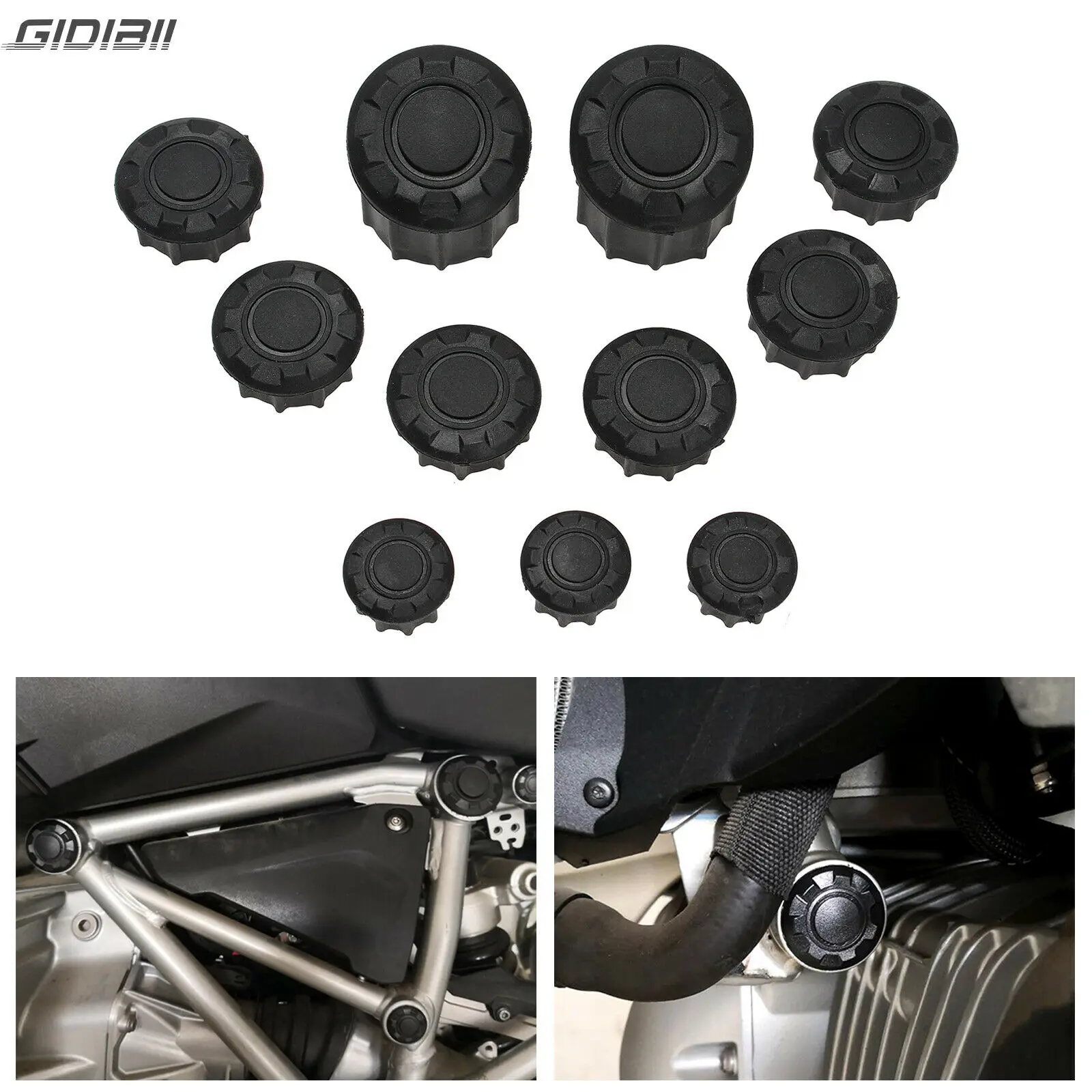 

Frame Hole Plug Cover Protector Caps 11 PCS For BMW R1200R 2015 2016 2017 2018 2019 Motorcycle Plastic Black