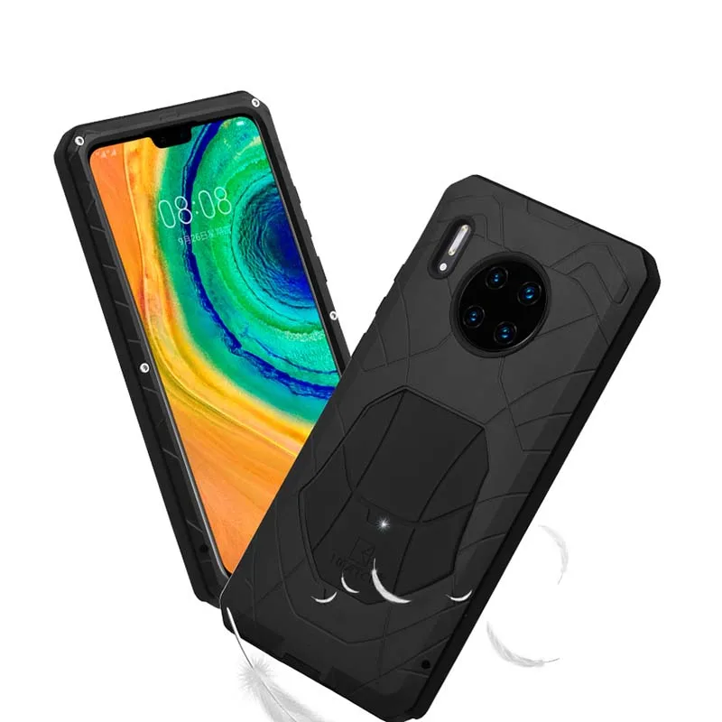 

Case for Huawei Mate 30 Armor Aluminum Alloy Metal Cover Silicone Bumper Military Shockproof Heavy Duty Cases for Mate 30