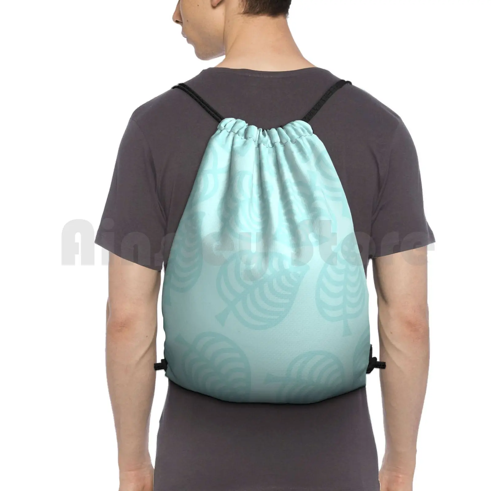 

Nookphone Pastel Blue Backpack Drawstring Bag Riding Climbing Gym Bag Animal Nintendo Acnl Animal Animal New Leaf Gaming