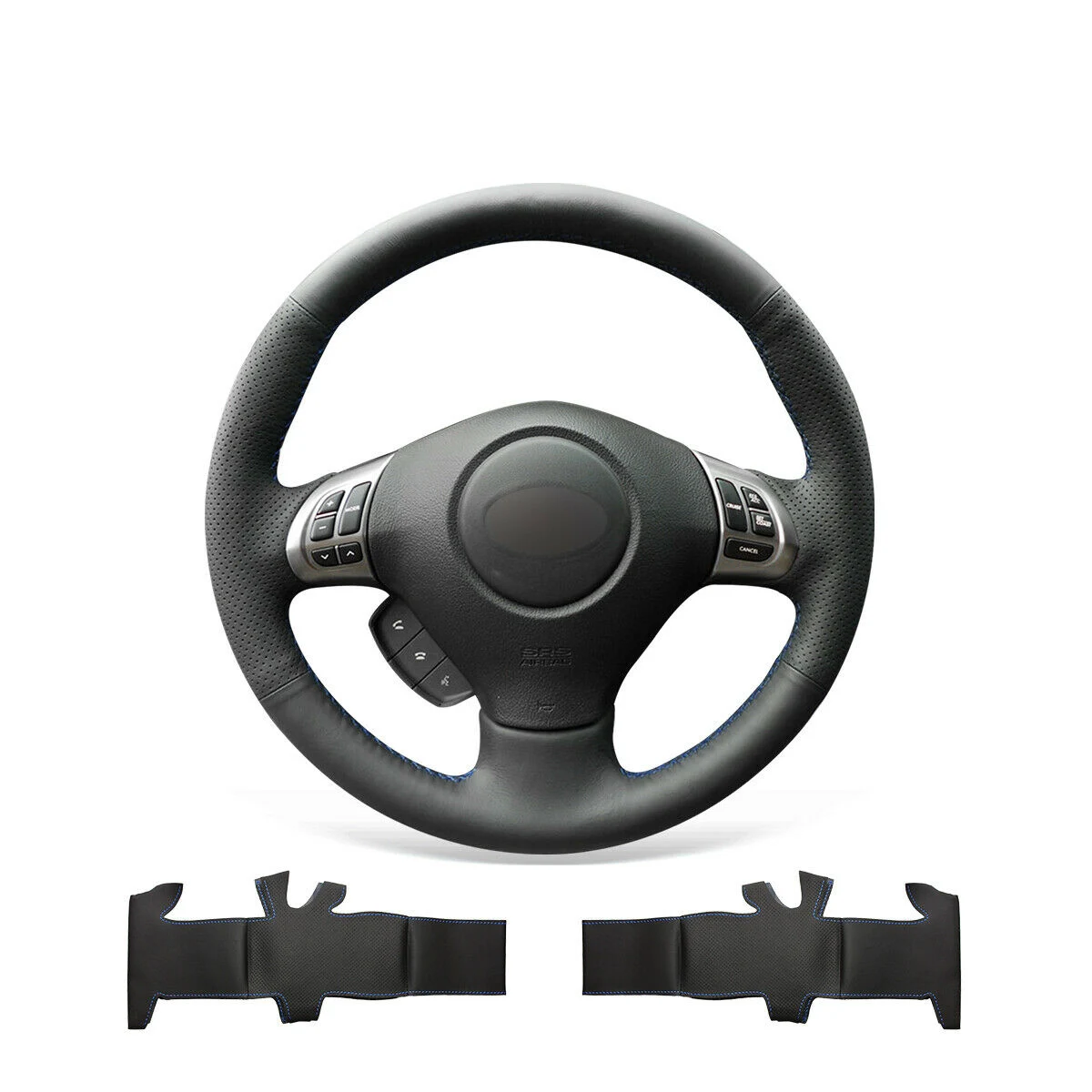 

Black Genuine Leather Car Steering Wheel Cover For Subaru Forester 2008-2012 Impreza 2008-2011 Legacy 2008-2010 Exiga 2009