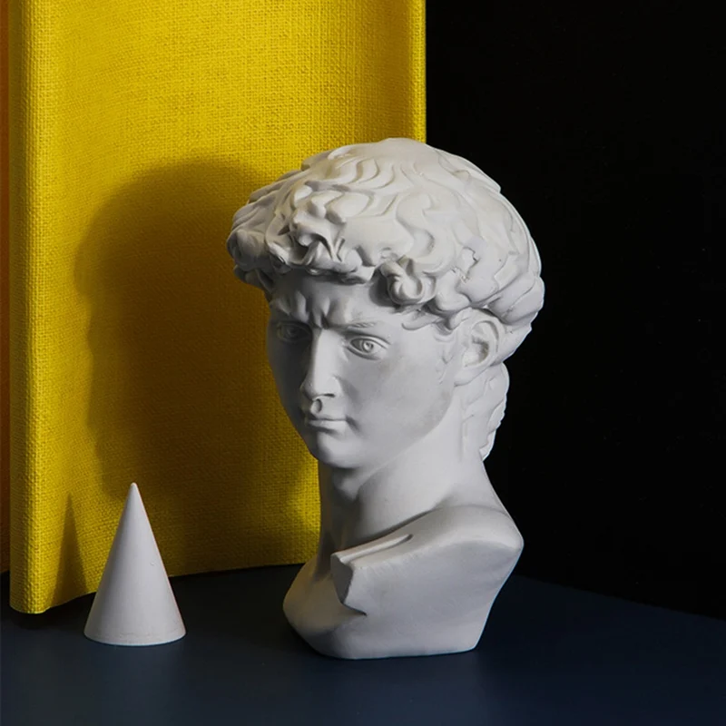 

15cm David Statue Head Portraits Mini Gypsum Home Decoration Resin Art Craft Sketch Practice Room Decor sculpture