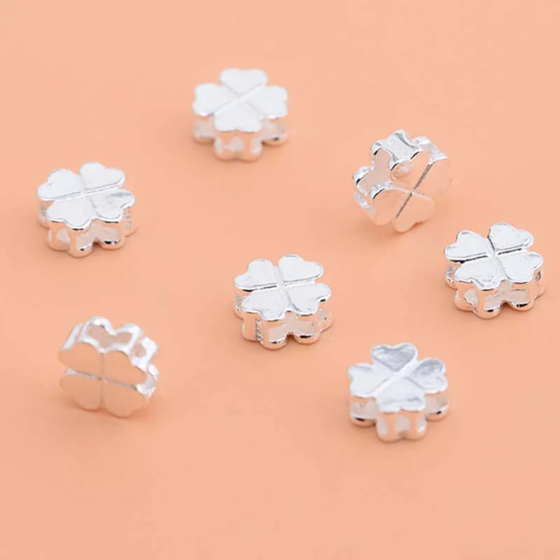 Браслет из серебра 925 пробы с бусинами и цветами|Ювелирная фурнитура компоненты| |