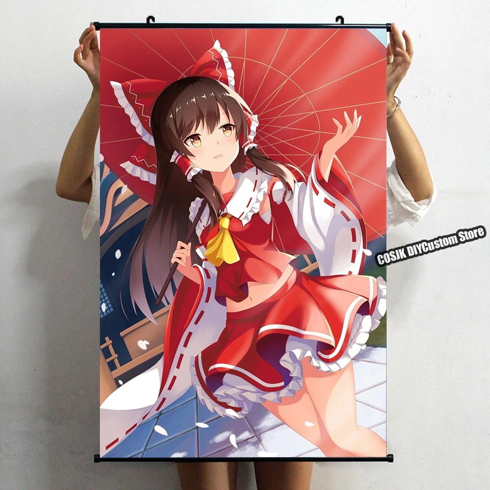 

Новый аниме проект Touhou, Постер Hakurei Reimu, настенный свиток, домашний декор, коллекционный настенный столб, украшение для гостиной, Прямая пост...