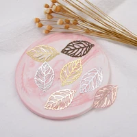 20pcslot copper hollow leaf multi color charms pendant for necklace hairstyle jewelry making accessories supplies