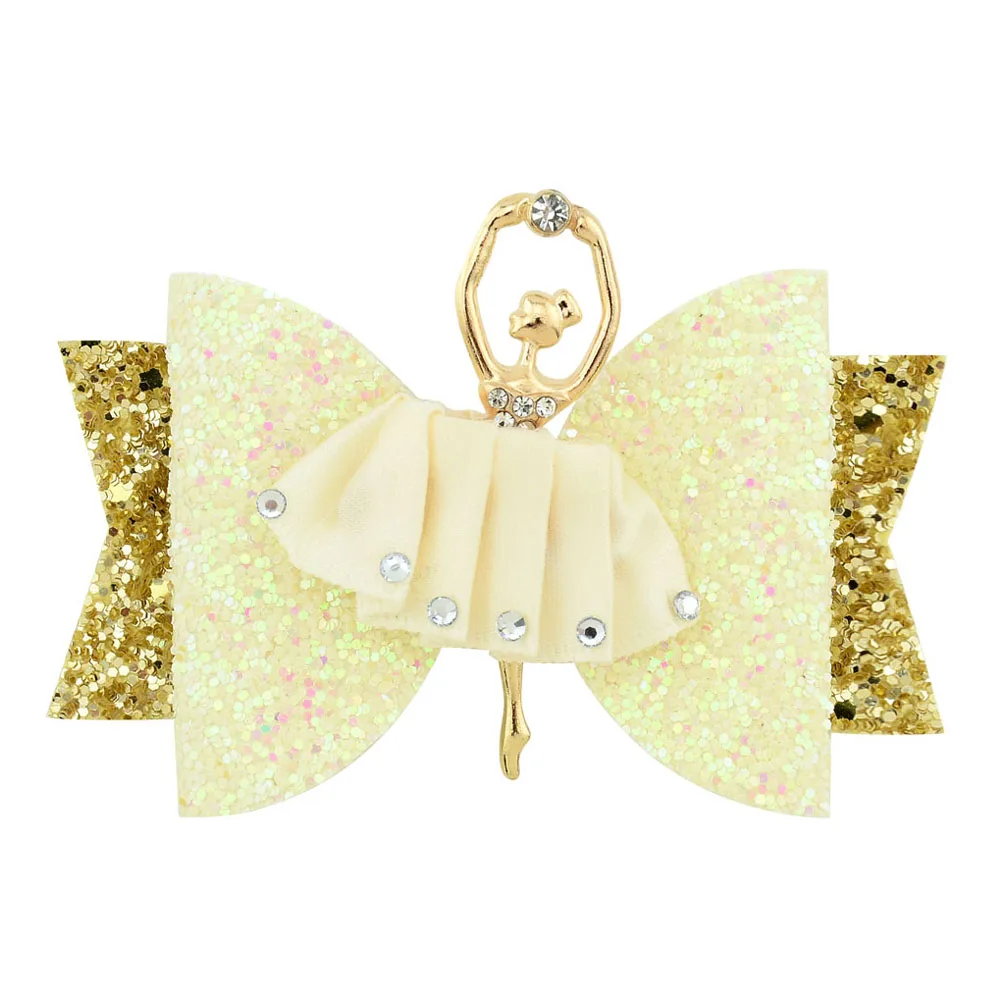 

Ballerina Glitter Hair Bow Sparkly Hair Clip for Women Solid Girls Hairpin Children Kids Barrettes Hair Accessories