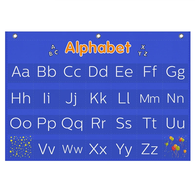 Alphabet Pocket Chart Word Recognition ABC Kids Educational Tool With Card | Игрушки и хобби