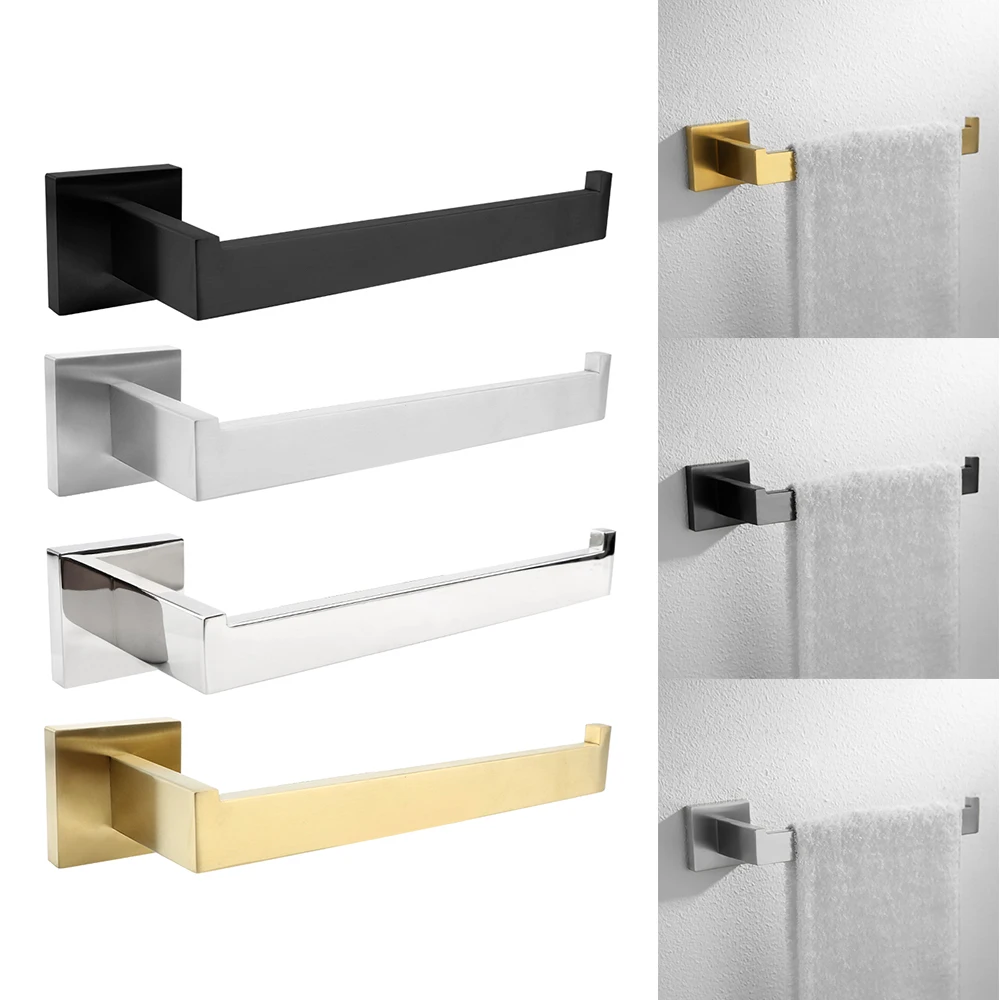 

Stainless Steel Household Storage Wall Mounted Towel Rack Towel Holder Bathroom Organizer Roll paper Hanger
