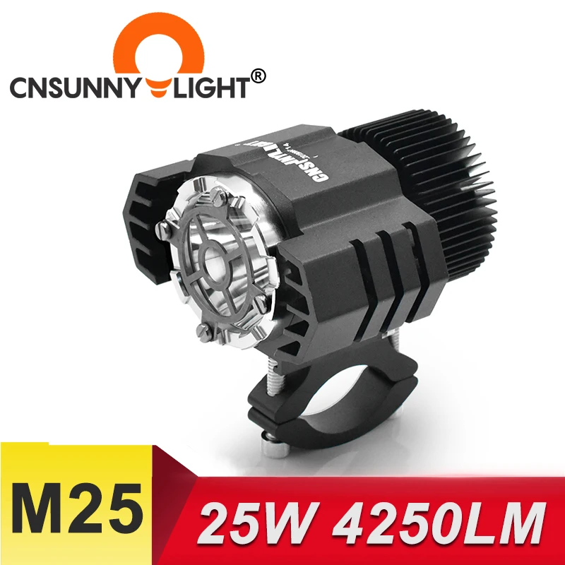 CNSUNNYLIGHT 25 Вт 4250лм светодиодные фары для мотоцикла супер яркие 6000 К белые