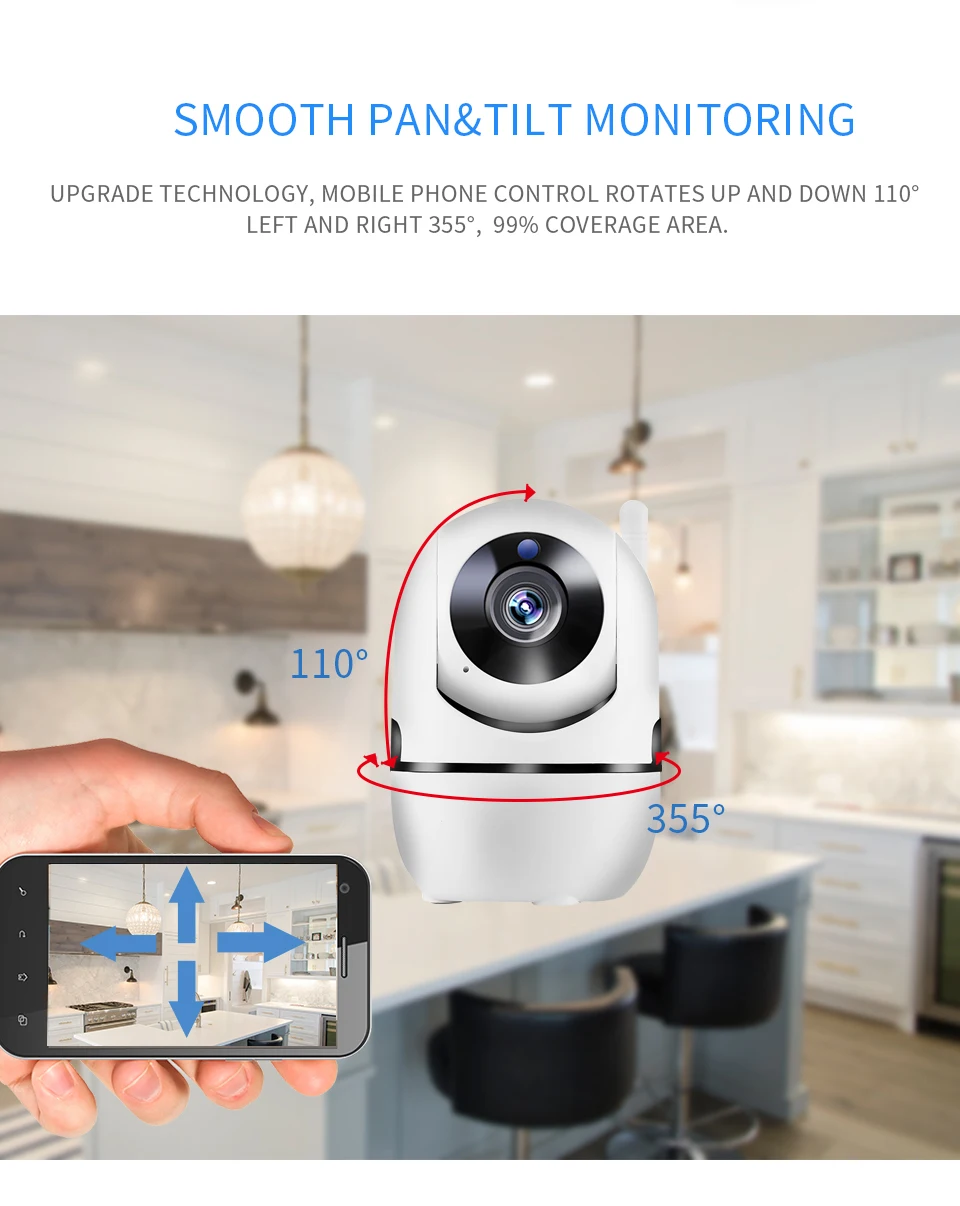 Беспроводная ip-камера 1080 P, облачная, интеллектуальная, с автоматическим отслеживанием, для детей, PTZ, для домашней безопасности, видеонаблюдения, CCTV, сеть, мини, Wifi камера