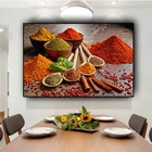 Кухонный настенный постер с принтом, растительные зерна, специи, декор для гостиной, минималистичное искусство, Аниме Холст, картина современного искусства