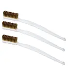 3 шт.лот, стальная мини-щетка для чистки ржавчины, латунь, полировка деталей, металлическая щетка, проволока, инструмент для чистки зубных щеток, семейный набор