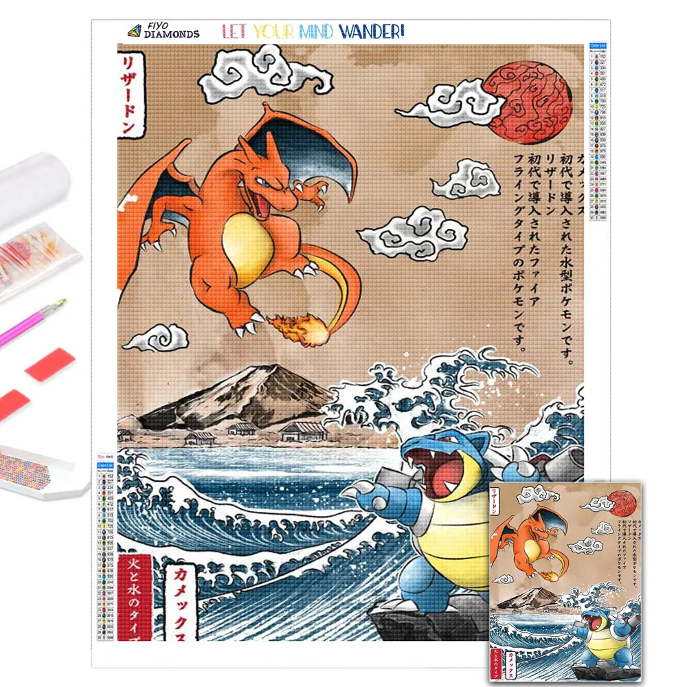 

Японское аниме комикс «Великая волна», алмазная живопись, настенное искусство, Декор, алмазная вышивка, мозаика, декор для детской комнаты, ...