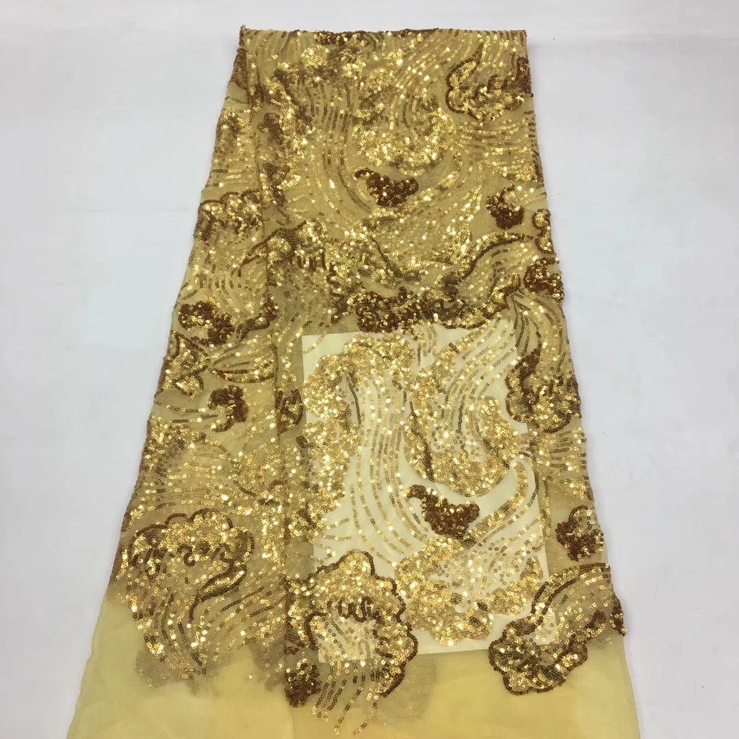 

African sequin lace fabric embroidery Nigeria lace fabric 2020 high quality French lace fabric clothes XX36981