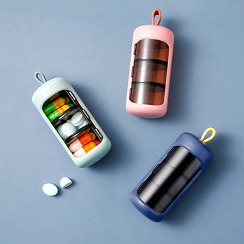 

Mini Portable 3-gird Pill Box Organiser Separate Compartments Lightweight Small Box Multipurpose Outdoor Travel Pillbox Carrier