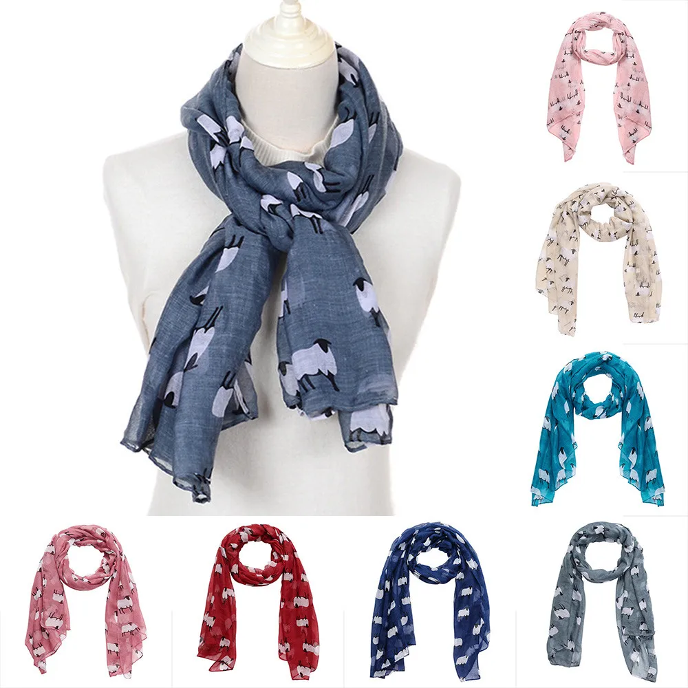 Для женщин с принтом &quotовечки&quot шарф Детский бутик одежды рисунком животного