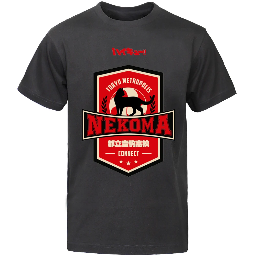 

Haikyuu T-shis Nekoma Volleyball b Zomer Harajuku T-shi Men Oveized Sho Mouw Te Around the Toat Tops Hip Hop T-shi