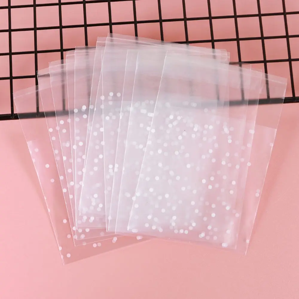 100 шт./лот конфетный пластиковый пакет для печенья в горошек вишневого цвета