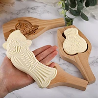 3d diy wooden mooncake baking mold cookies mold cake mold chocolate mold cake decors kitchen gadget childrens kitchen toys