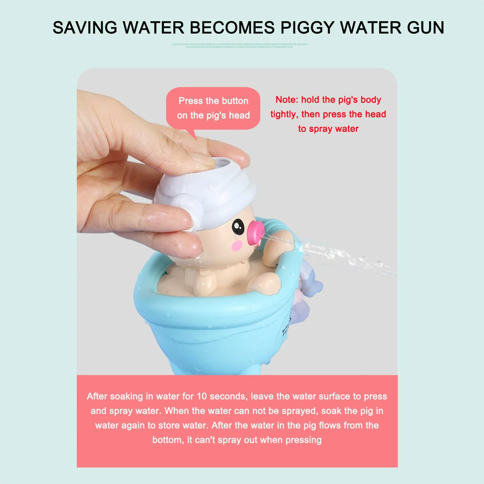 Детская игрушка для ванной смайлик Wink свинья бассейна распылитель воды