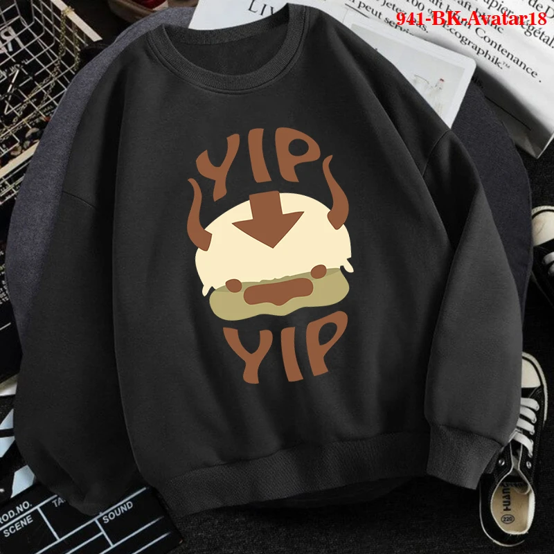 

Толстовка с капюшоном Kawaii Avatar The Last Airbender, свитшот, аниме одежда, мультяшная черная толстовка, топы для мужчин и женщин, пуловеры, толстовки в ...