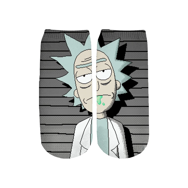9 Новейшие Rick and Morty 3D печатных мультфильм милые короткие носки для мужчин женщин harajuku корейские носки RS-006 - Цвет: 9