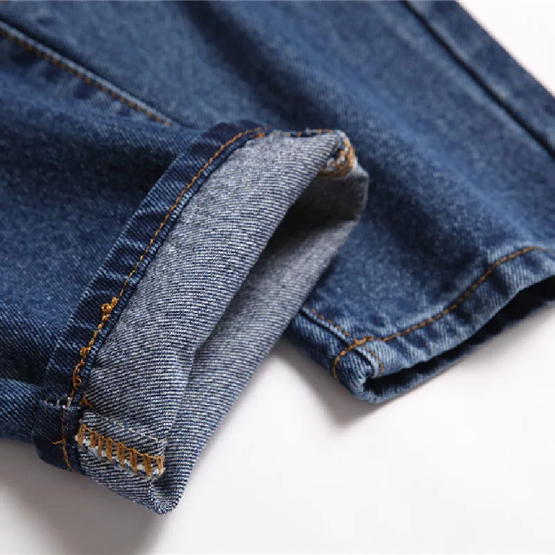 

2021 summer New Men's blue business slim jeans European and American Foreign Trade Men's elastic jeans cross-border clothing