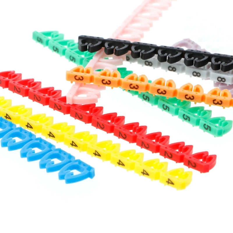 

100Pcs/Set Colorful Numeric Cable Label Mark For RJ45 RJ11 RJ12 Network Cable