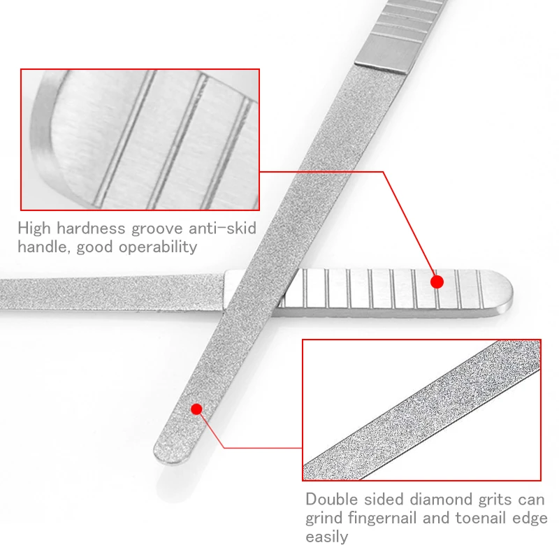 Пилка для ногтей из нержавеющей стали профессиональная двухсторонняя скраб