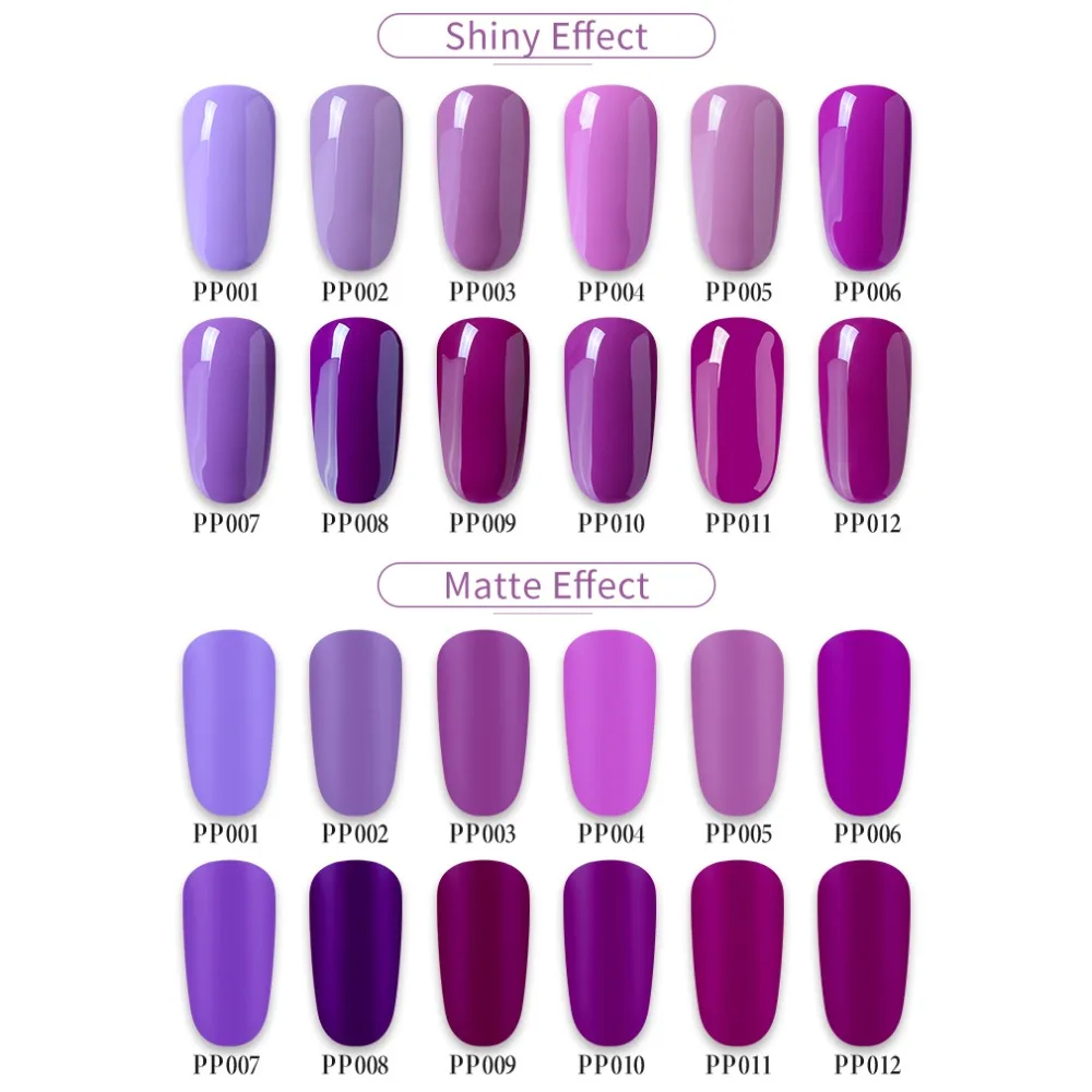 HNM Blue Purple Matte Effect Gel Nail Polish Need Matt Top Coat Base Semi Permanent UV LED Lamp Hybrid Varnishes Lacquer Gellak