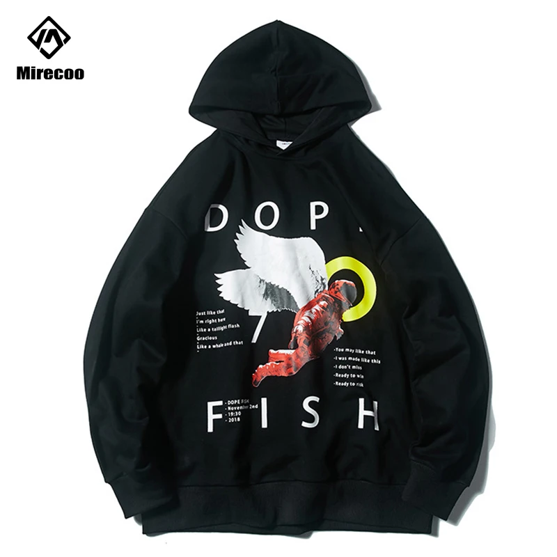 Angel астронавт печатная мужская толстовка с капюшоном Толстовка Уличная