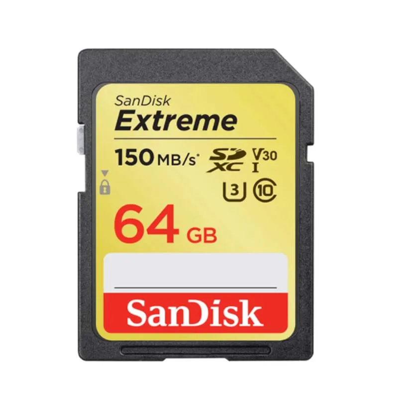SanDisk SDHC/SDXC SD Card 4K UHD 32GB 64GB 128GB Memory Card Extreme  C10 U3 V30 150MB/s (32GB: 90MB/s) UHS-I Flash Card