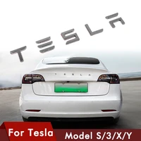 trunk letter sticker for tesla logo letters tail letter label car accessories for tesla model y 3 s x three model3