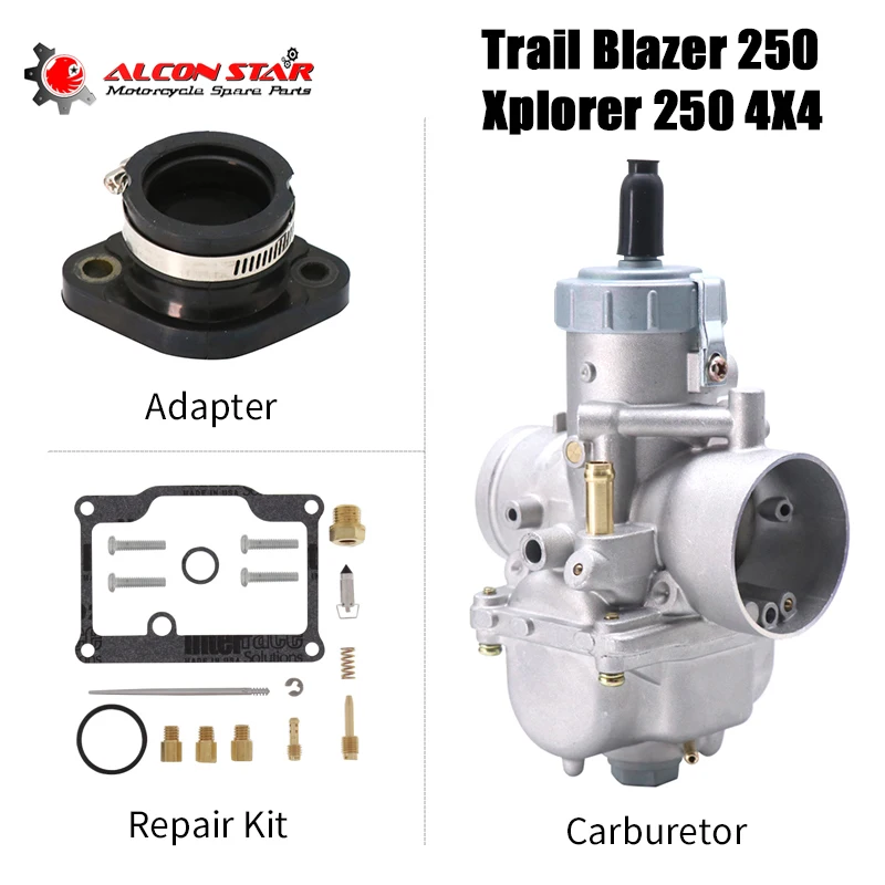

Alconstar- 4 тактный мотоцикла карбюратор арматура карбюратора + комплект для ремонта, адаптер для Polaris Xplorer 250 2000-2002 Trail Blazer 250 1990-2006