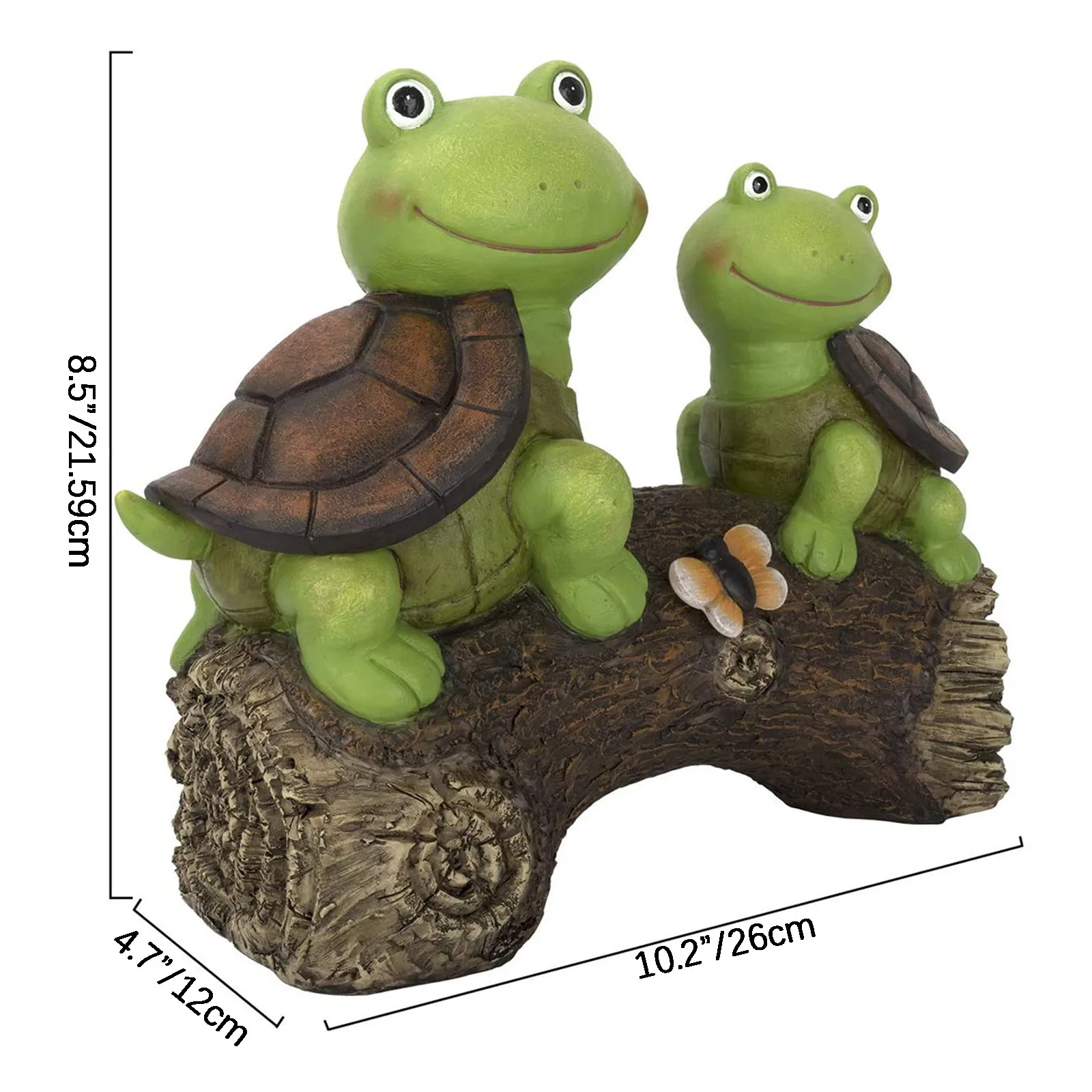 

Garden Statue Turtles Figurine Cute Frog Face Turtles Animal Sculpture with Solar LED Lights Patio Yard Lawn Ornaments Gift J30