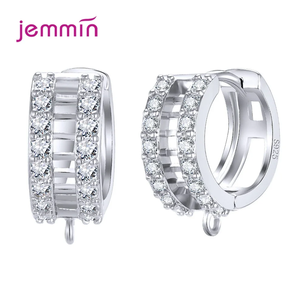 Серьги-кольца Huggie из серебра 100% пробы с блестящим кубическим цирконием маленькие