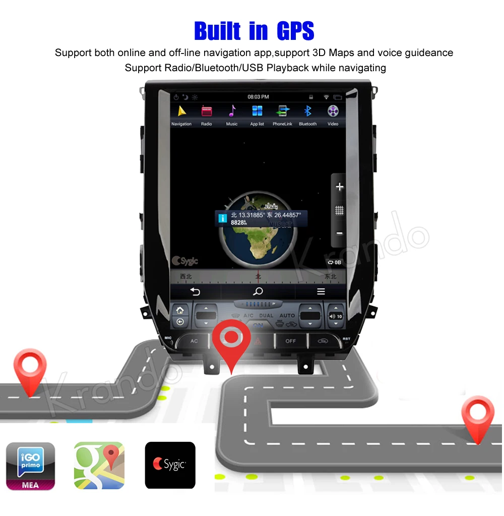 Krando Android 8 1 4G 64G ROM 12 &quotвертикальный экран автомобиля аудио радио плеер для Toyota Land